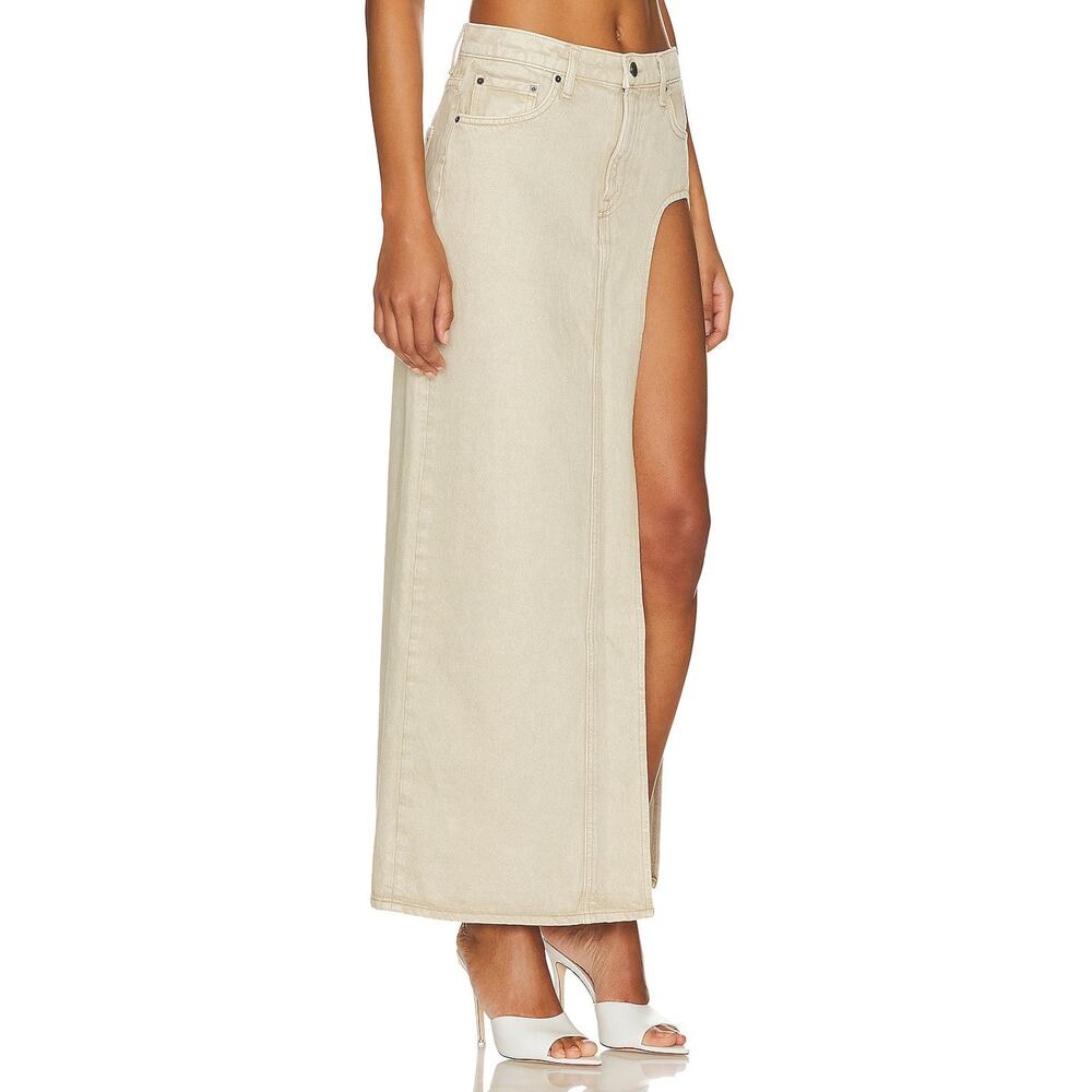 GRLFRND Blanca Maxi Cotton Skirt With High Slit - 23 - Picture 2 of 4
